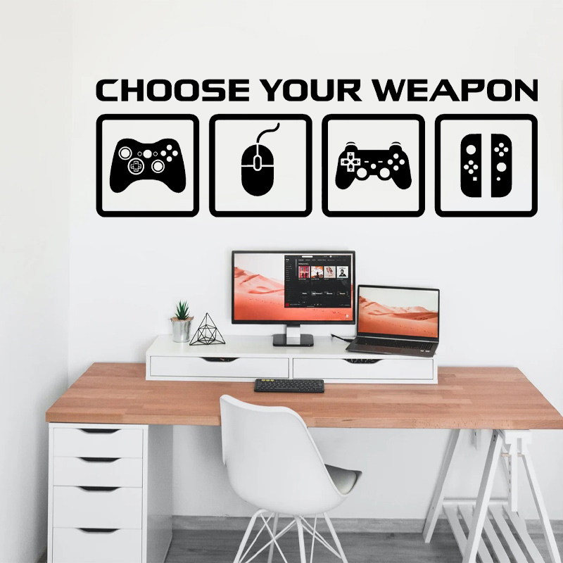 Gaming Accessories Wallpaper - Video Game Decor Wall Decal Choose