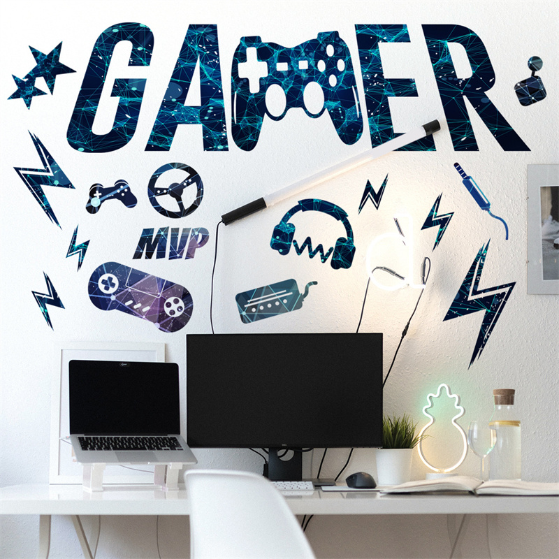 Gaming Accessories Wallpaper - Gamer Vinyl Wall Stickers Game Room