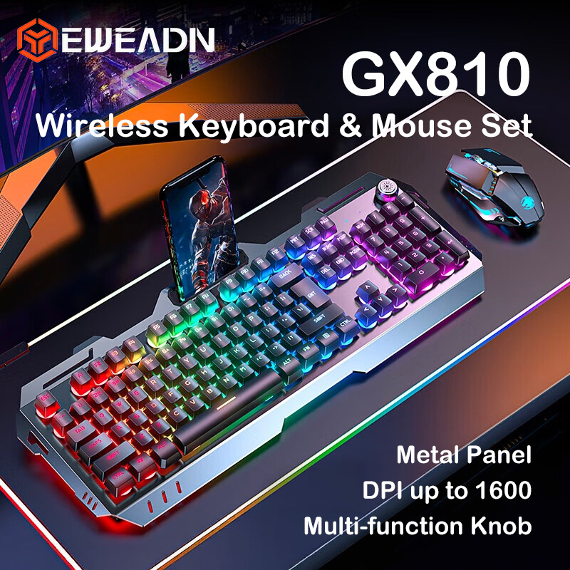 Gaming Accessories Combo - EWEADN GX810 Wireless Keyboard Mouse Combo