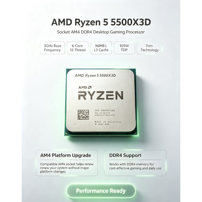AMD Ryzen 5 5500X3D Gaming CPU - Amd Cpu Ryzen 5 ulasan dan harga