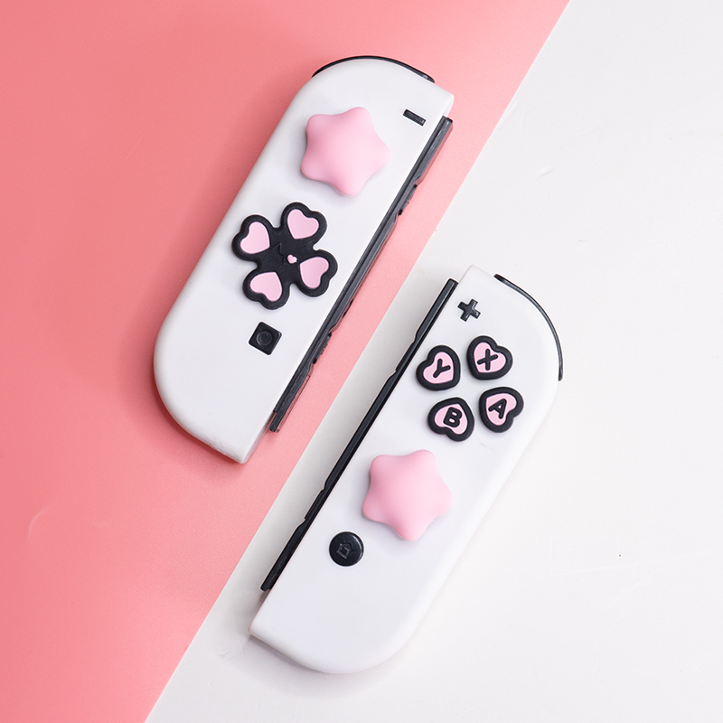 Multi-color Button Stickers +  - Gaming Accessories Pink ulasan dan harga