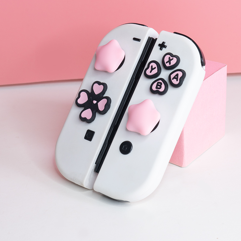 Multi-color Button Stickers +  - Gaming Accessories Pink ulasan dan harga