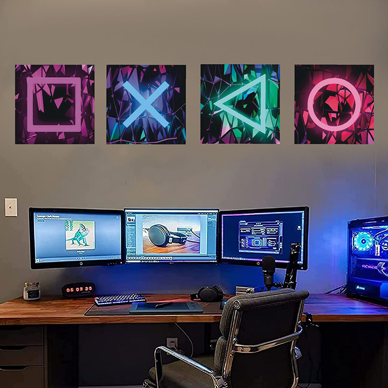 4PCS Kids Gaming Room Game Wal - Gaming Accessories Wallpaper ulasan dan harga
