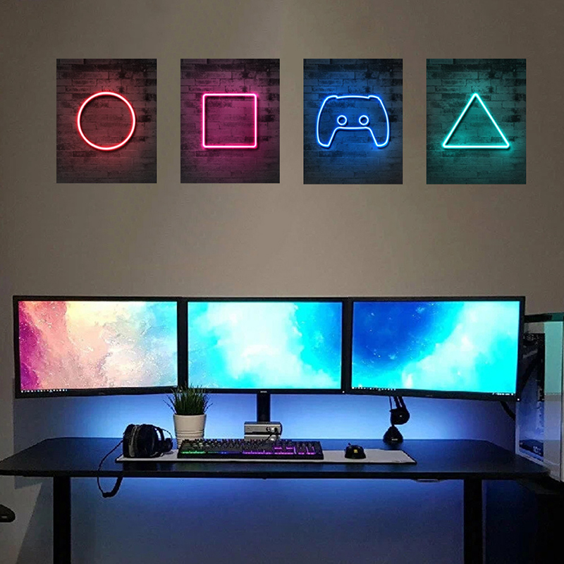 4PCS Kids Gaming Room Game Wal - Gaming Accessories Wallpaper ulasan dan harga