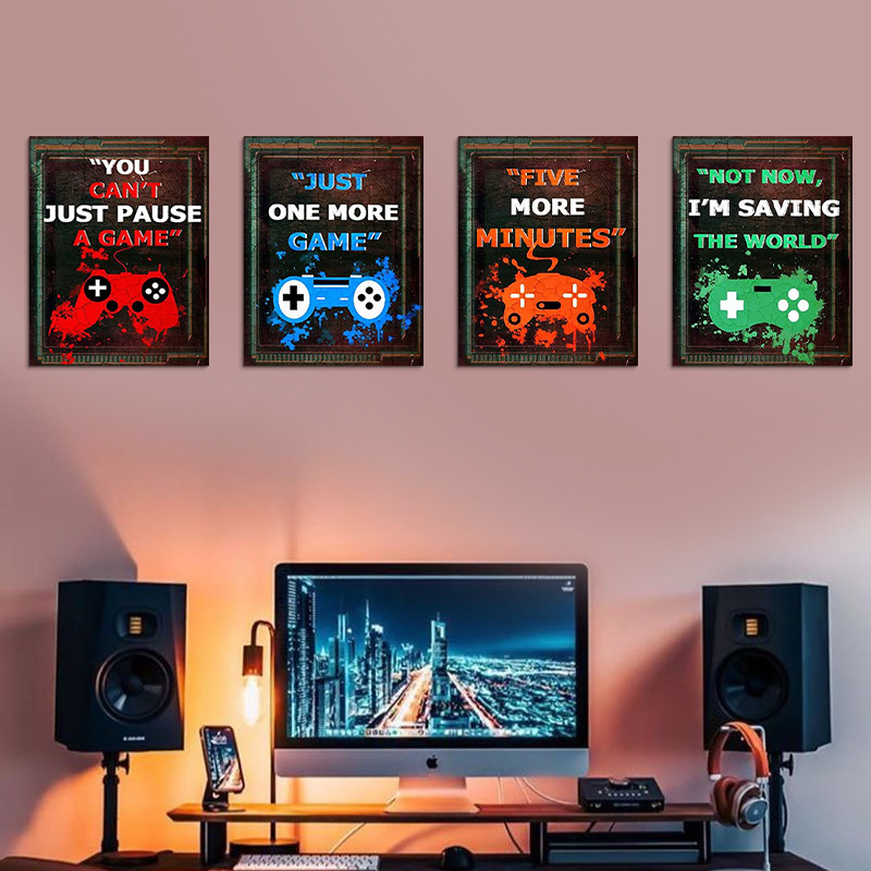 4PCS Kids Gaming Room Game Wal - Gaming Accessories Wallpaper ulasan dan harga