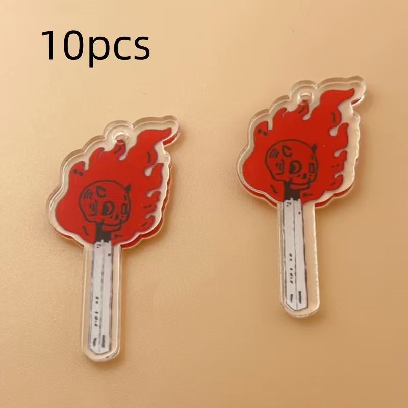 10pcs acrylic skull pendant, D - Gaming Accessories Gifts ulasan dan harga