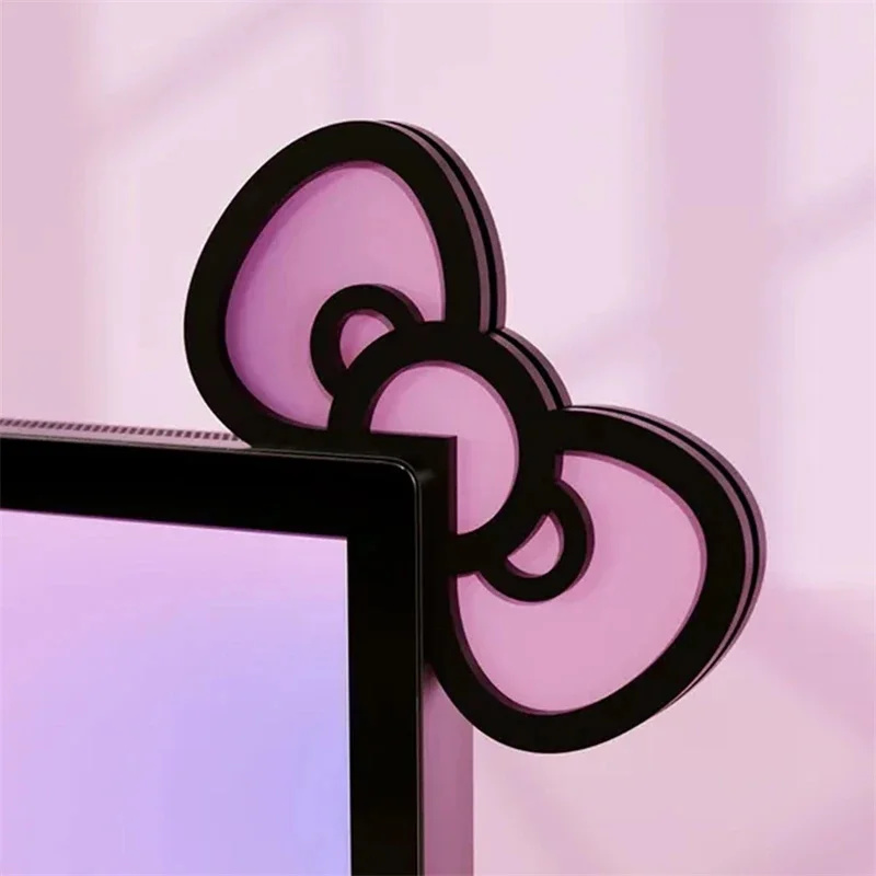 Kawaii Pink Acrylic Bow Monito - Gaming Accessories Pink ulasan dan harga