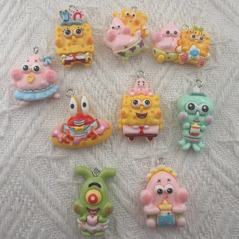 10pcs cartoon resin pendant, D - Gaming Accessories Gifts ulasan dan harga