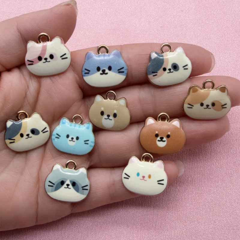 12pcs Printed Cat Head Alloy D - Gaming Accessories Gifts ulasan dan harga