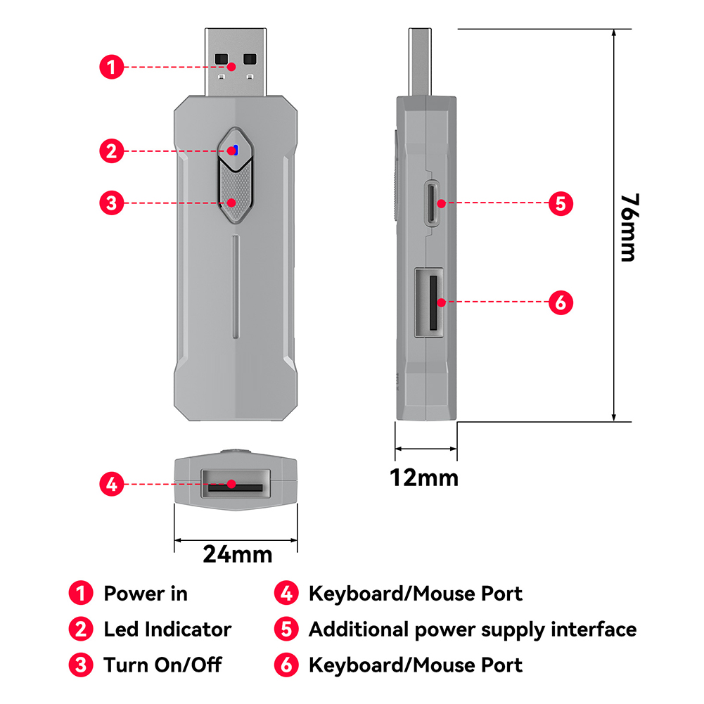 5 in 1 Mouse Keyboard Adapter  - Gaming Accessories Combo ulasan dan harga